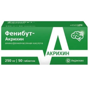 Фенибут-Акрихин 250 мг 50 шт таблетки Купить  Фенибут-Акрихин 250 мг 50 шт таблетки