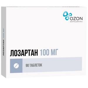 Лозартан 100 мг 90 шт таблетки покрытые пленочной оболочкой Купить Лозартан 100 мг 90 шт таблетки покрытые пленочной оболочкой