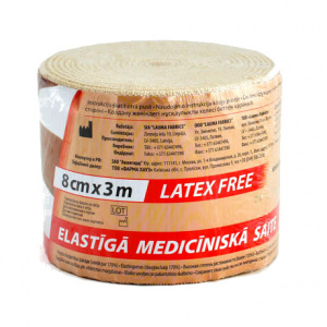 Бинт эласт Лаума 3мX8см средней растяжимости  Купить  Бинт эласт Лаума 3мX8см средней растяжимости