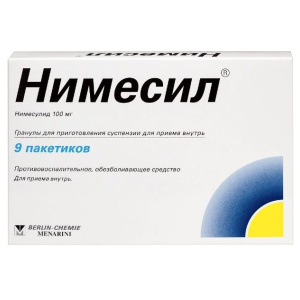 Нимесил гранулы д/сусп д/внутр 100мг пак 2г №9 Купить Нимесил гранулы д/сусп д/внутр 100мг пак 2г №9