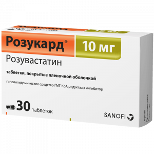 Розукард 10 мг 30 шт таблетки покрытые пленочной оболочкой Купить Розукард 10 мг 30 шт таблетки покрытые пленочной оболочкой