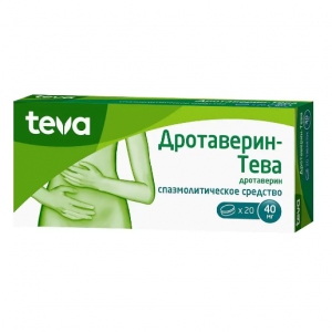 Дротаверин-Тева таблетки 40мг №20 Купить Дротаверин-Тева таблетки 40мг №20