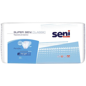 Seni Super Classic подгузники р.L №30 (6 капель) Купить Seni Super Classic подгузники р.L №30 (6 капель)
