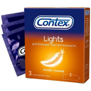Contex Lights презервативы особо тонкие 3 шт. Купить Contex Lights презервативы особо тонкие 3 шт.