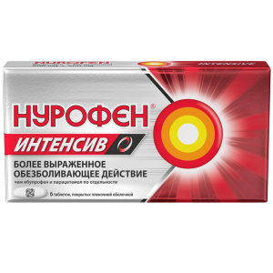 Нурофен Интенсив таблетки покрытые пленочной оболочкой 200 мг+500 мг №6 Купить Нурофен Интенсив таблетки покрытые пленочной оболочкой 200 мг+500 мг №6