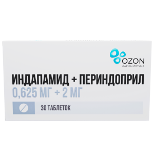 Индапамид+Периндоприл таб 0,625мг+2мг №30 Купить Индапамид+Периндоприл таб 0,625мг+2мг №30