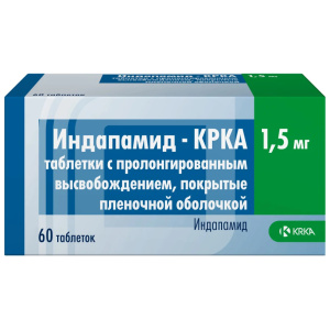 Индапамид-КРКА таб ппо пролонг высвоб 1,5мг №60 Купить Индапамид-КРКА таб ппо пролонг высвоб 1,5мг №60