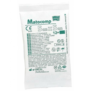 Matocomp 5 см х 5 см 5 шт cалфетки стерильные 12-слойные с 17 нитями Купить Matocomp 5 см х 5 см 5 шт cалфетки стерильные 12-слойные с 17 нитями