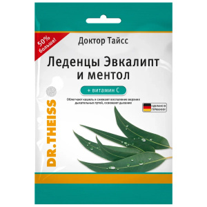 Доктор Тайсс леденцы от кашля 75г эвкалипт с ментолом вит С Купить Доктор Тайсс леденцы от кашля 75г эвкалипт с ментолом вит С