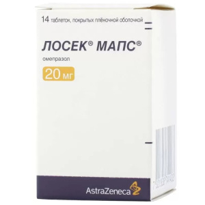 Лосек МАПС таб ппо 20мг №14 Купить  Лосек МАПС таб ппо 20мг №14