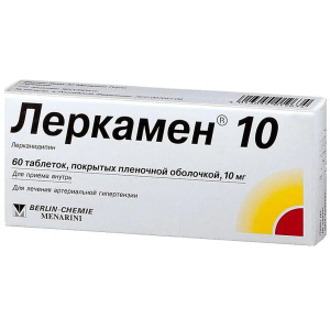 Леркамен 10 таблетки покрытые пленочной оболочкой 10мг №60 Купить Леркамен 10 таблетки покрытые пленочной оболочкой 10мг №60