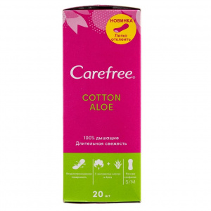 Carefree Aloe прокладки ежедневные №20 возд-прониц Купить Carefree Aloe прокладки ежедневные №20 возд-прониц