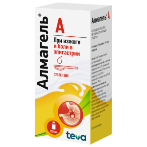 Алмагель А 170 мл суспензия для приема внутрь Купить  Алмагель А 170 мл суспензия для приема внутрь