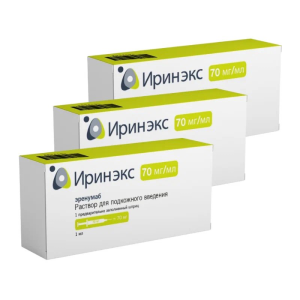 Набор 3 уп. Иринэкс 70 мг/мл раствор д/п/к введ Купить Набор 3 уп. Иринэкс 70 мг/мл раствор д/п/к введ