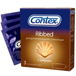 Contex Ribbed презервативы с ребрами 3 шт. Купить Contex Ribbed презервативы с ребрами 3 шт.