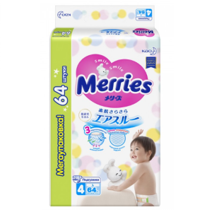 Merries подгузники р.L №64 9-14 кг Купить  Merries подгузники р.L №64 9-14 кг