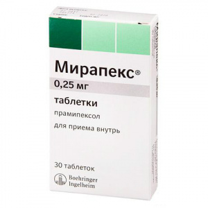 Мирапекс таблетки 0,25мг №30 Купить  Мирапекс таблетки 0,25мг №30