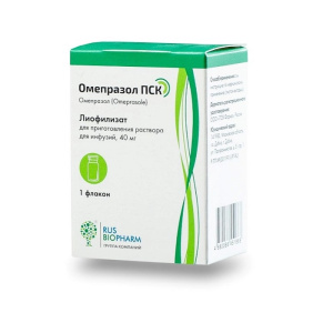 Купить  Омепразол-ПСК лиофил д/р-ра д/инф 40мг фл