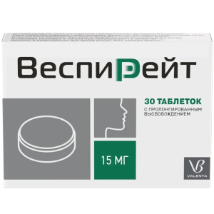 Купить  Веспирейт 15 мг 30 шт таблетки с пролонгированным высвобождением