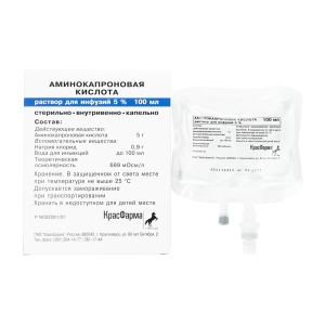 Аминокапроновая Кислота 5 % 100 мл раствор для инфузий