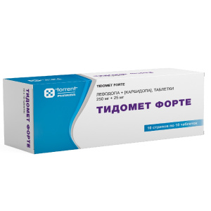 Тидомет Форте таблетки 250мг+25мг №100 (арт. 20463) купить по цене 590 ...