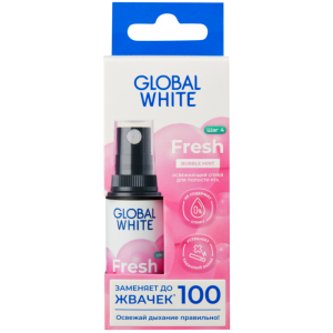Купить  Global White 15 мл спрей для полости рта освежающий мятная жвачка