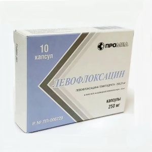 Купить  Левофлоксацин капсулы 250мг 10 шт.