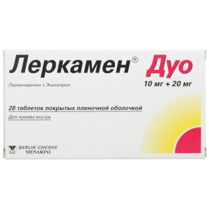 Купить  Леркамен Дуо таб ппо 10мг+20мг №28