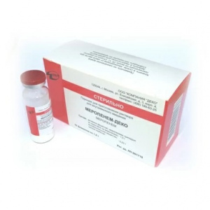 Купить  Меропенем пор д/р-ра д/в/в введ 1г фл №10