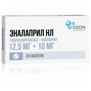 Купить  Эналаприл НЛ таб 12,5мг+10мг №20