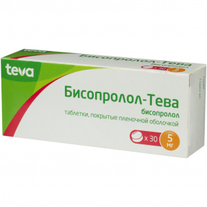 Купить  Бисопролол-Тева таб ппо 5мг №30