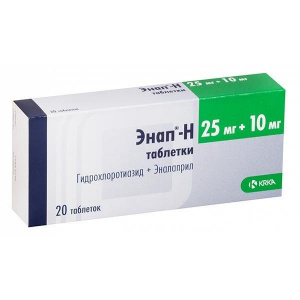 Купить  Энап-Н таблетки 25мг + 10мг №20