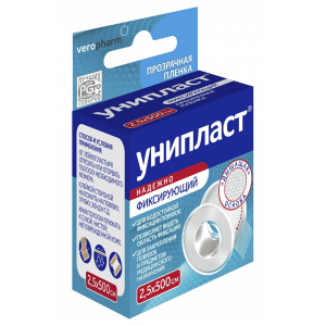Купить  Пластырь катушка Унипласт 2,5смX500см плен осн
