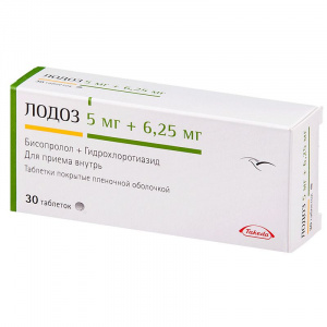 Купить  Лодоз таблетки по 5мг+6,25мг №30