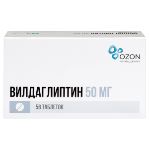 Купить  Вилдаглиптин 50 мг 56 шт таблетки