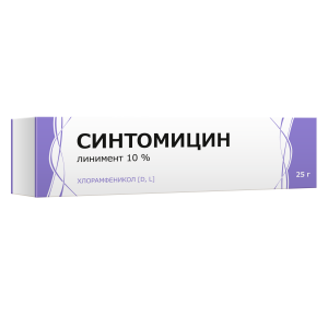 Купить  Синтомицин линимент 10% 25г