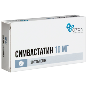 Купить  Симвастатин таб ппо 10мг №30