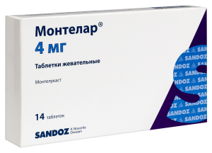 Купить  Монтелар 4 мг 14 шт таблетки жевательные