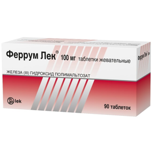 Купить  Феррум-Лек 100 мг 90 шт таблетки жевательные