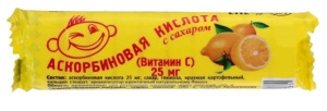 Купить  Аскорбиновая кислота с Сахаром таб 10 шт лимон