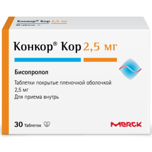 Купить  Конкор Кор таб ппо 2,5мг №30