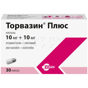 Купить  Торвазин Плюс 10 мг + 10 мг 30 шт капсулы