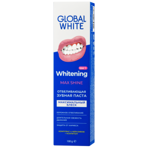 Купить  Global White Whitening Max Shine 100 мл паста зубная отбеливающая максимальный блеск