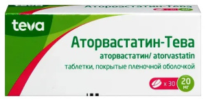 Купить  Аторвастатин-Тева таб ппо 20мг №30