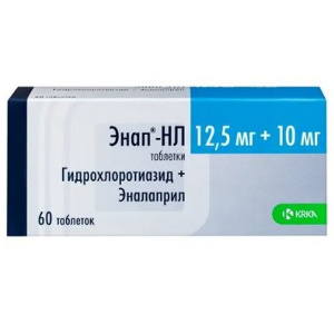Энап-НЛ таблетки 12,5мг + 10мг №60
