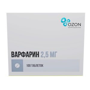 Купить  Варфарин 2,5 мг 100 шт таблетки