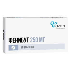 Фенибут 250 мг 20 шт таблетки