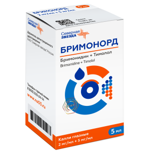 Купить  Бримонорд 2 мг/мл + 5 мг/мл 5 мл капли глазные флакон-капельница