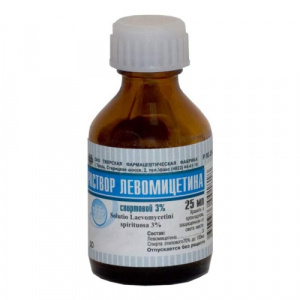 Купить  Левомицетин раствор д/наруж спирт 3% фл 25мл