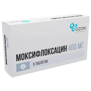 Купить  Моксифлоксацин таблетки ппо 400мг №5